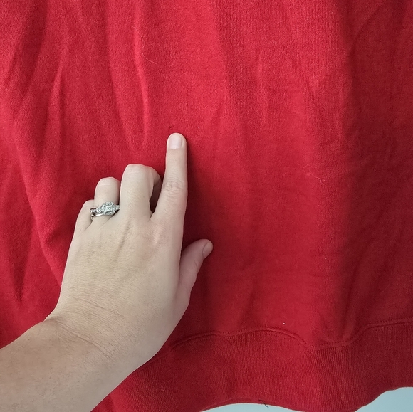 Vtg Handmade Upcycled Red Sweatshirt DENIM Hip Hop Jean Pockets XL - Picture 13 of 16